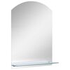 vidaXL Wandspiegel mit Regal 20&times;40 cm Hartglas