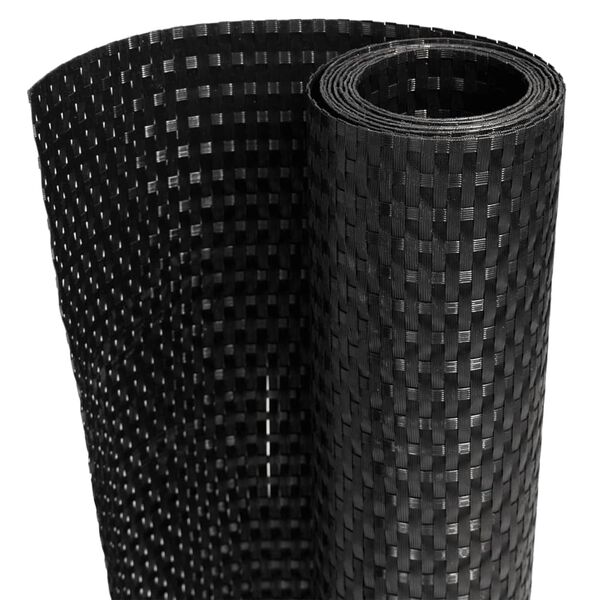 vidaXL Balkon-Sichtschutz Schwarz 1000x90 cm Poly Rattan