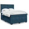 vidaXL Boxspringbett mit Matratze Blau 140x190 cm Samt