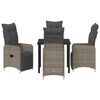 vidaXL Garten Essgruppe mit Kissen 5 pcs Grau Poly Rattan