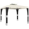 vidaXL Pavillon mit Doppeldach Creme 2,98x2,98 m Stahl