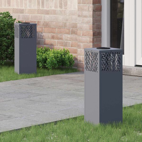 vidaXL Solar LED Weg Licht 2 pcs Anthrazit Kalt gewalzter Stahl