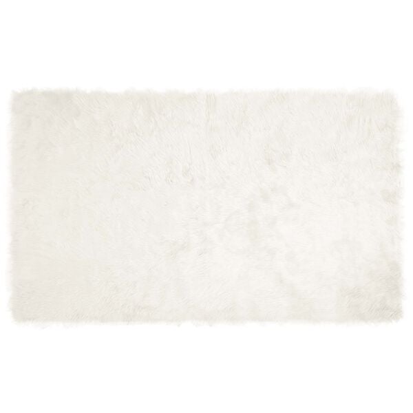 vidaXL Kunstschaffell Teppich Tafalla Wei&szlig; 100 x 200 cm Polyester