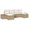 vidaXL Gartensofa-set 6 stk. Beige und Creme Poly Rattan