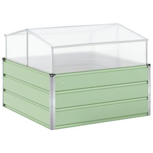 vidaXL Pflanzk&uuml;bel Pastellgr&uuml;n 100 x 100 x 77 cm Verzinkter Stahl
