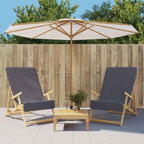 vidaXL Strandt&uuml;cher 2 Stk. Anthrazit 60x135 cm Stoff 400 GSM