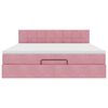 vidaXL Ottoman-Bett mit Matratze & LEDs Rosa 160x200 cm Samt