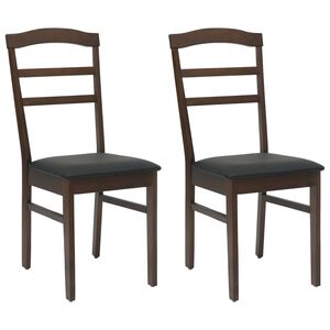 vidaXL Esszimmerstuhl 2 stk. Massives Gummiholz Hellbraun und Schwarz