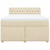 vidaXL Boxspringbett mit Matratze Creme 140x200 cm Stoff
