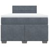 vidaXL Boxspringbett mit Matratze Dunkelgrau 120x200 cm Samt