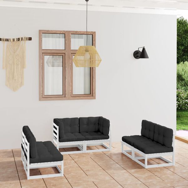 vidaXL 6-tlg. Garten-Lounge-Set mit Kissen Kiefer Massivholz