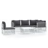 vidaXL 6-tlg. Garten-Lounge-Set mit Kissen Wei&szlig; Stahl