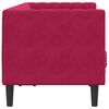 vidaXL Chesterfield-Sofa mit Nackenrollen 2-Sitzer Weinrot Samt