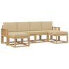 vidaXL Outdoor-Sofagarnitur mit Kissen 6 pcs Wei&szlig; und Beige Polyester