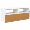 vidaXL TV-Schrank mit LED-Leuchten Wei&szlig; 90x35x40 cm