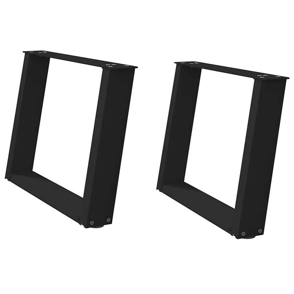 vidaXL Couchtischbeine U-Form 2 Stk. Schwarz 70x(42-43) cm Stahl