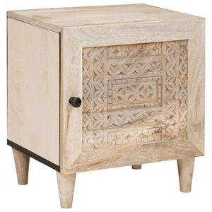 vidaXL Nachttisch Beige 40 x 33 x 46 cm Massivholz Akazie