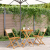 vidaXL 3-tlg. Bistro-Set Beige Stoff und Massivholz