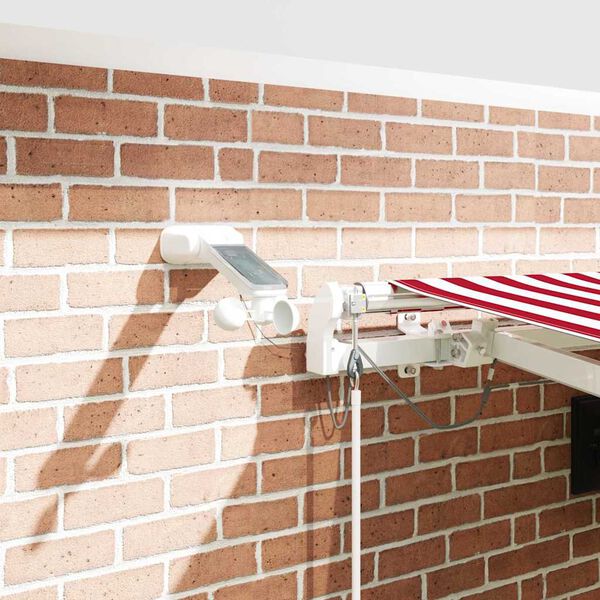 vidaXL Einziehbare Markise Rot und Wei&szlig; 450 x 350 cm Stoff und Metall