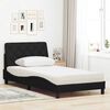 vidaXL Bett mit Matratze Schwarz 100x200 cm Stoff