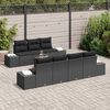 vidaXL Gartensofa-set mit Kissen 8 pcs Schwarz Poly-Rattan