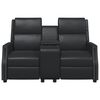vidaXL 2-Sitzer Massagesessel mit Getränkehalter Schwarz Kunstleder