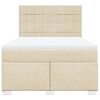 vidaXL Boxspringbett mit Matratze Creme 160x200 cm Stoff