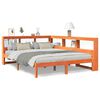 vidaXL Massivholzbett mit Regal ohne Matratze Wachsbraun 150x200 cm