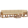 vidaXL Outdoor-Sofagarnitur mit Kissen 7 pcs Natur und Beige