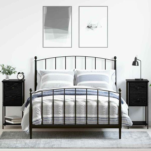 vidaXL Nachttisch 2 pcs Schwarze Eiche 32 x 42 x 70 cm Holzwerkstoff