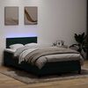 vidaXL Boxspringbett mit Matratze & LED Dunkelgr&uuml;n 120x220 cm Samt