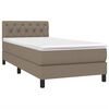 vidaXL Boxspringbett mit Matratze Taupe 80x200 cm Stoff