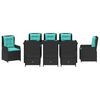 vidaXL Garten Essgruppe 9 pcs Schwarz Poly Rattan