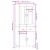vidaXL Highboard Wei&szlig; 69,5x34x180 cm Holzwerkstoff