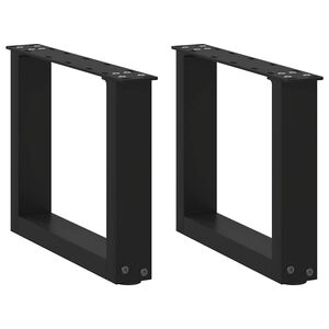 vidaXL Couchtischbeine U-Form 2 Stk. Schwarz 40x(30-31) cm Stahl