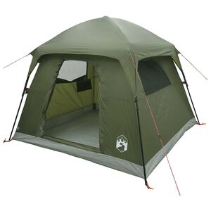 vidaXL H&uuml;tten-Zelt 4 Personen Olive Gr&uuml;n Polyester und Stahl