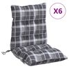 vidaXL Niedriglehner-Auflagen 6 Stk. Grau Karomuster Oxford-Gewebe