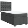 vidaXL Boxspringbett mit Matratze Dunkelgrau 90x190 cm Stoff