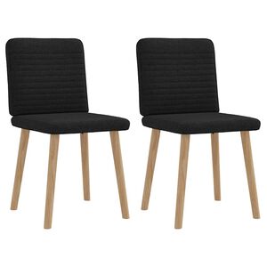 vidaXL Esszimmerst&uuml;hle 2 Stk. Schwarz Stoff