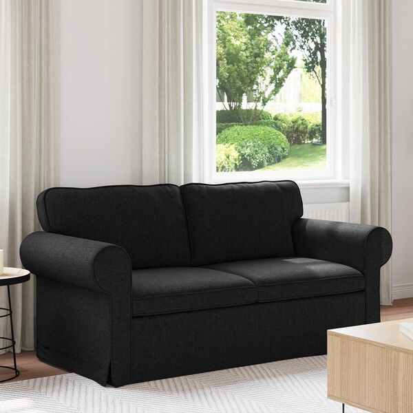 vidaXL Sofa 140cm Schwarz Metall