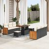 vidaXL Gartensofa-set mit Kissen 11 pcs Schwarz und Creme Poly-Rattan