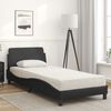 vidaXL Bett mit Matratze "Dover" Schwarz 90x190 cm Kunstleder
