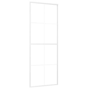 vidaXL Schiebet&uuml;r ESG-Mattglas und Aluminium 76x205 cm Wei&szlig;