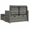vidaXL 2-tlg. Garten-Lounge-Set mit Auflagen Poly Rattan Grau
