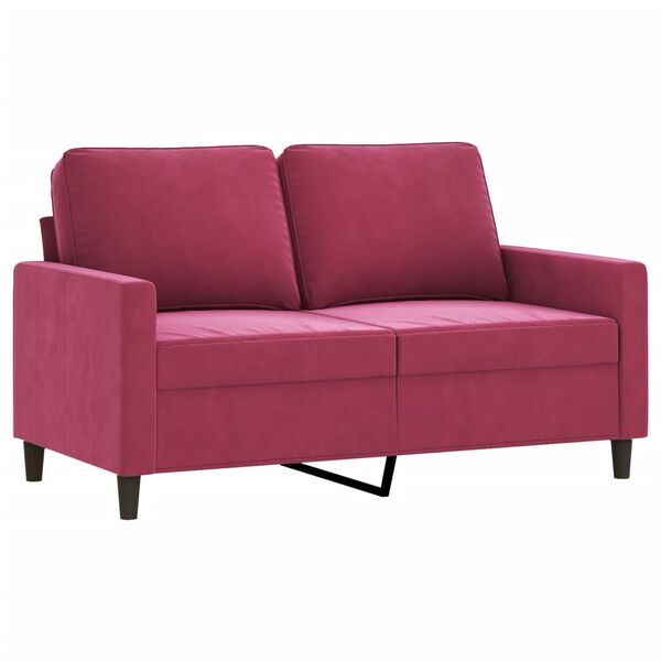 vidaXL 2-Sitzer-Sofa Weinrot 120 cm Samt
