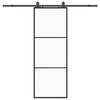 vidaXL Schiebet&uuml;r mit Beschlag Schwarz 76x205 cm ESG-Glas