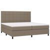 vidaXL Boxspringbett mit Matratze & LED Taupe 200x200 cm Stoff
