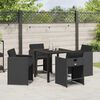 vidaXL Garten Essgruppe 5 pcs Schwarz Poly-Rattan