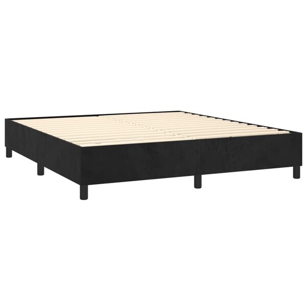 vidaXL Boxspringbett mit Matratze Schwarz 200x200 cm Samt