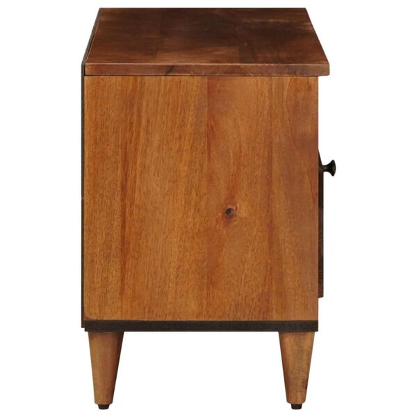 vidaXL TV-Schr&auml;nk mit Regal Walnuss 100 x 33 x 46 cm Massivholz Mango